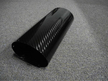 Black Oval Motorcycle Exhaust Hood Of Carbon Fiber Profiles High Temperature Resistant