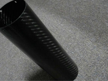 Black Oval Motorcycle Exhaust Hood Of Carbon Fiber Profiles High Temperature Resistant
