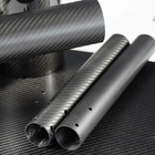 High Flexibility Round 100% Carbon Fiber Tube Roll-Wrapped / Pultrusion