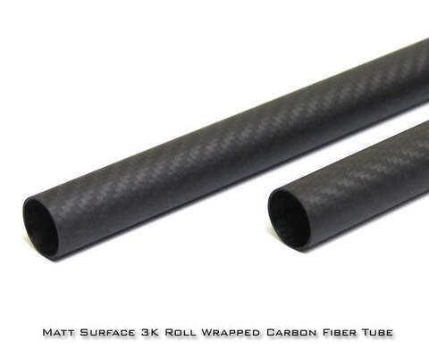Matt Surface 100% 3K Roll Wrapped Carbon Fiber Tube 23 x 25 x 500mm
