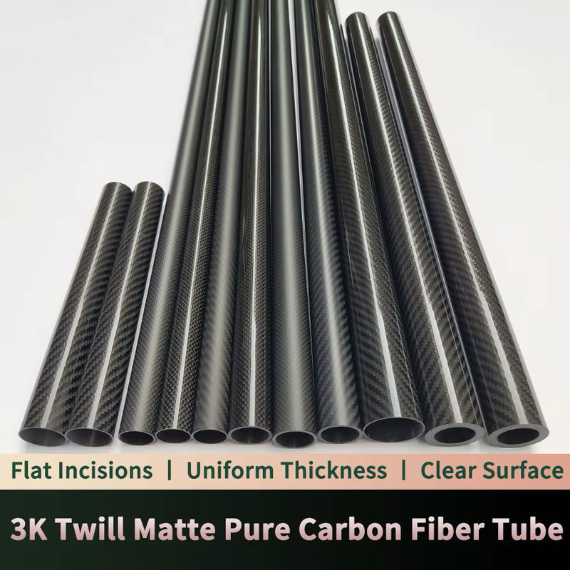Low Thermal Expansion 35mm x 32mm Carbon Fiber Tube with High Stiffness and 3K Matte Surface
